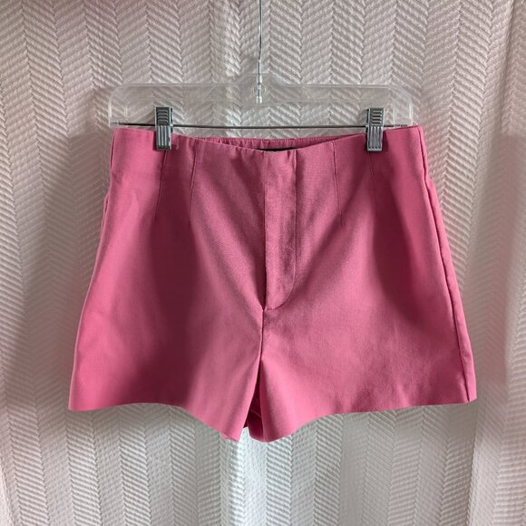 Zara Pink High Rise Shorts Women’s Size Medium Stretch Barbie Summer - Picture 1 of 10